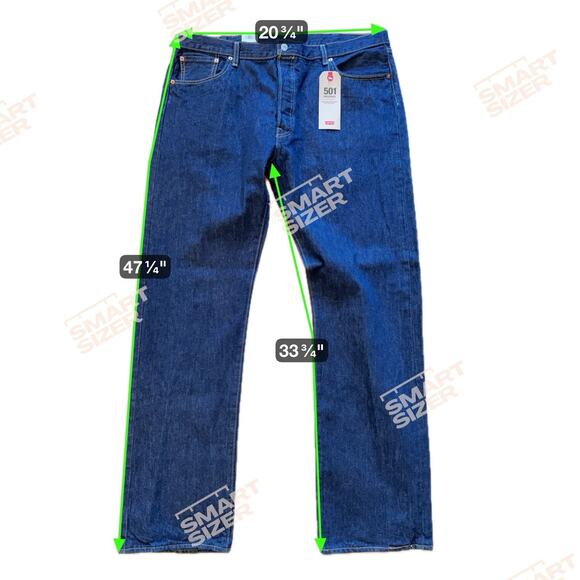NEW Levi’s 501 Original Fit Straight Leg Dark Wash Button Fly Jeans 40x34 w/Tag - Picture 3 of 8